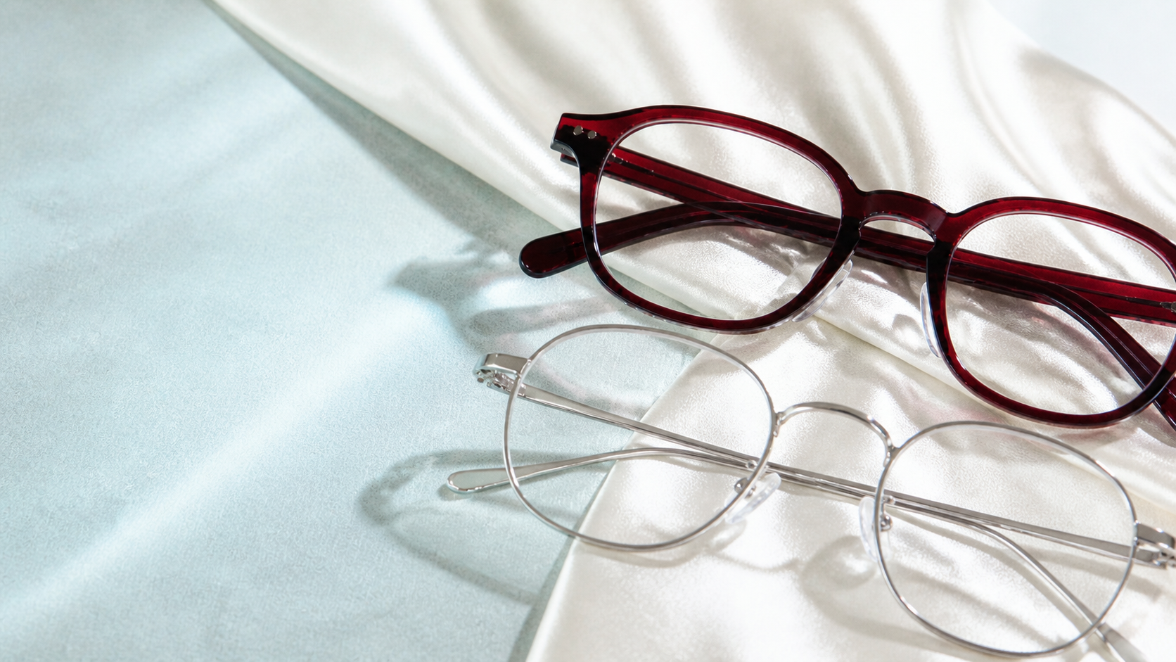 Two eyewear designs presented as a coordinated collection