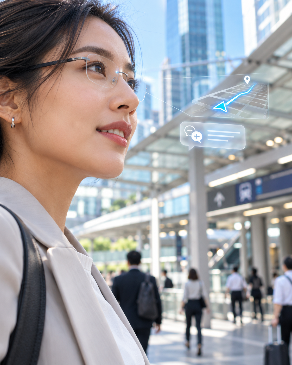 AI eyewear concept visual illustrating everyday convenience